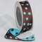 The Ribbon People Brown and Blue Polka Dot Woven Craft Ribbon 1.5" x 27 Yards